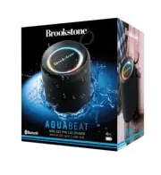 New Brookstone AquaBeat Wireless Bluetooth Rotating LED Light Portable Speaker