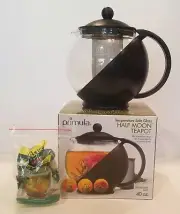 Glass 40 0z Primula Teapot Tea Pot with Infuser for loose or flowering tea EUC