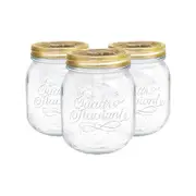 Quattro Stagioni Glass Storage Jars - 700ml - Pack of 3