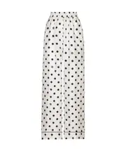 polka dot-print silk pajama trousers IT46 White, black