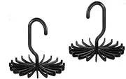 Tie Rack Hanger Holder Hooks Organizer, Large Size Rotating Belt Scarf Hanger Holder Hook for Closet Organizer Storage (2 PCS Black)