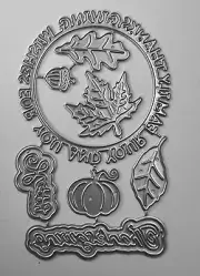 Thanksgiving Leaf Words Metal Cutting Die Cards Scrapbook Journal #4201 - Tonya