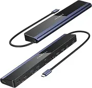 iVANKY 12-in-1 Laptop Docking Station USB C, 4K@60Hz Dual Monitor Dockingstation, 2*HDMI 3.0, 6*USB, 85W PD, SD/TF, Ethernet, Audio for Windows, Lenovo, Thinkpad, Dell, HP, ASUS, Surface etc.