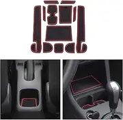 CDEFG Compatible with Suzuki Swift/Sport/Hybrid 2017-2023 2024 Rubber Mats Centre Console Non-Slip Non-Slip Mats Anti-Dust Cup Holder Rubber Mat Armrest Storage Car Accessories (Red)