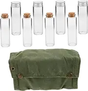 BESPORTBLE Portable Outdoor Seasoning Bottles 4-Piece Glass Salt Pepper Set with Storage Bag Perfect for Camping BBQ Picnic