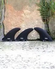 4.76" / 4.5” AM2 Thruster Fins, black Pro Glass. FCSII compatible.