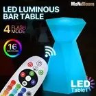 29"H Hexagonal LED Light Up Accent Side Table Club Color Changing Pub Bar Table