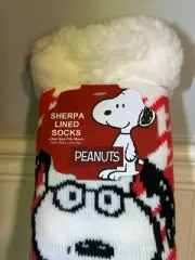 Snoopy Peanuts Sherpa Lined Socks W/ Tags *SHIPS W/ TRACKING #
