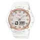 【CASIO】卡西歐 Baby-G Baby-G 休閒金屬元素 BGA-280BA-7A 100米防水電子錶 雙顯運動錶 白/玫瑰金