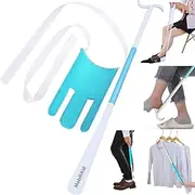 [MobiliAid] Sock Aid Kit includes Sock Aid, Shoe Horn Long Handle Dressing Stick - shoehorn extends to 90cm or 35.5in, Sock Helper Donner Stocking Assist, Mobility Daily Living Aid for Elderly Disabled
