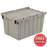 Plastic Storage Container Organizer Shipping Tote Stackable Bins with Hinged Lid