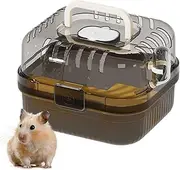 Hamster Carrier Cage - Breathable Pet Travel Carrier - Portable Outdoor Lightweight Ventilated with Running Wheel Bag for Outing Traveling Car Outside Visit Transport