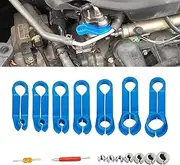 Pack-16 Car Fuel Line Removal Tool, Fuel Line Disconnect Removal Tool Kit, for Automotive AC Fuel Line Transmission Oil Cooler Line, 1/4 5/16 3/8 1/2 5/8 3/4 7/8 in (Blue)