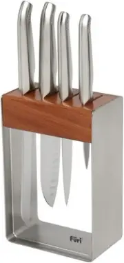 Furi Pro 41346 Clean and Store Stainless Steel Knife Block Set, Silver