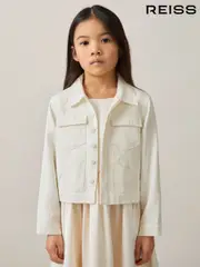 Reiss Ivory Joss 4-9 yrs Button-Through Cropped Shirt Jacket (AT8162) | $165