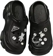 [Hhhchpm] Women's Platform Clogs Slip On Slides Shoes Beach Sandals Gardener Clog Hight Heels Mule Slippers Garden Shoes DIY accessories Sandals