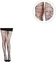 Amosfun Halloween Spider Stockings Women Mesh Tights Black Women's Pantyhose Spider Pattern Fashionable Tights