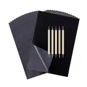 200 Sheets Transfer Tracing Paper Carbon Graphite Paper and 5 Pcs Embossing S...