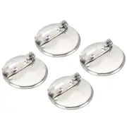 50Pcs Brooch Clasp Pins Disc Base 29mm Blank Trays for ID Badges, Silver Tone