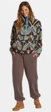Billabong Switchback Pullover Women's Sweatshirt, Black Multicolor XLarge