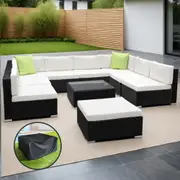 Gardeon 10 PCS Outdoor Furniture Outdoor Sofa Set Wicker Lounge Setting w/ Storage Cover