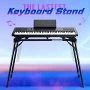 Keyboard Stand Piano Music Collapsible Adjustable Portable Heavy Duty 54 to 88 Key Musical Table Black