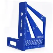 3D Multi Angle Measuring Ruler Aluminum Alloy Woodworking Square,Versatile Blue