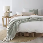 Bambury Melville Quilt Cover Set White Soft Woven Home Bedding