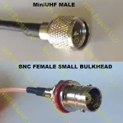 USA-CA RG188 MINI UHF MALE to BNC FEMALE SM BULKHEAD Coaxial RF Pigtail Cable