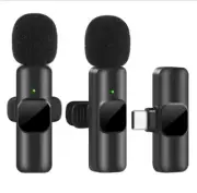 Dual Wireless Mini Microphones, Type-C Clip On Mics For Video Recording And More