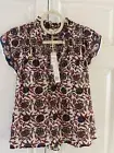 House Of Harlow size xs Short Sleeve Print Flutter Cap Sleeve Top Womens