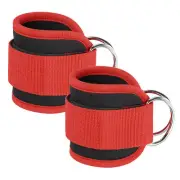 2Pcs Ankle Strap for Cable Machine, Gym Cable Kickback Ankle Wrap, Red