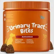 Urinary Tract Bites for Dogs, Chicken Flavour, Antioxidant Support with Cranberry, D-Mannose and Astragalus