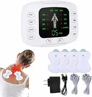 Muscle Stimulator and TENS Unit - 8 Massage Modes, 15 Intensity Levels, 2 Channels and 4 Electrode Pads for Back Pain, Neck Pain, Sciatica, Muscle Recovery - Portable Pain Relief Device,White