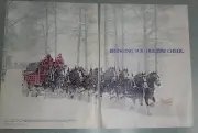 Budweiser Holiday Cheer Horses Print Ad 1979 16x11