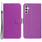 For Samsung Galaxy S24 FE Case Wallet PU Leather Solid Color Phone Cover