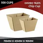 Paper Chip Cup 500Pc Kraft Brown Food Disposable Cardboard Takeaway Eco Friendly