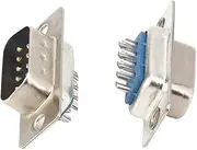 RS232 DB9 Core Connector Female Blue Monitor Plug Socket, Industrial Accessory for RS232/485/422 Communication Equipment
