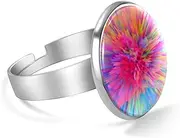 [FVQL] Adjustable Ring for Boys, Colorful Abstract Rainbow