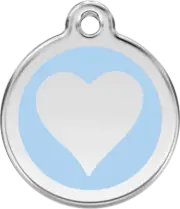 Red Dingo Enamel Light Blue Heart Tag - Lifetime Guarantee - Cat, Dog, Pet ID Ta