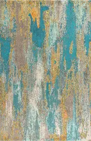 JONATHAN Y Contemporary POP Modern Abstract Vintage Waterfall Area Rug in Blue/brown/orange at Nordstrom, Size 3Ft 0In X 5Ft 0In
