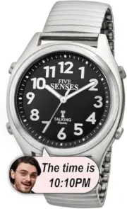 Atomic English Talking Watch for Seniors with Louder Alarm Clock Visually Imp...