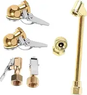 Generic 6pcs Air Pumping Nozzle Set Air Compressor Accessories Air Chuck Adapter Air Compressor Parts Air Compressor Quick Connect Air Tool Kit Air Compressor Kit Air Fittings Brass Golden
