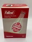 Official Fallout Nuka Cola Glass Bottle & 10 Bottle Caps Replica Rocket NEW