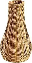 Rattan Vase - Rattan Boho Vase | Vases For Centerpieces | Farmhouse Artificial For Pampas Grass Bouquet,25.5cm/10inch Artistic Boho Style Style Woven Plant Holder For Home Table