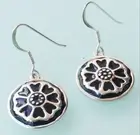 Sterling Silver 925 Pai Sho Inspired Avatar Elements White Lotus Pair Earrings
