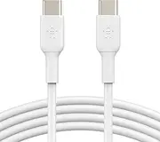 Belkin CAB003bt2MWH USB-C to USB-C Cable (USB-C Fast Charge Cable for S20, S10, Note10, Note9, Pixel 4, Pixel 3, iPad Pro, More) USB Type-C Cable (White, 2M),White