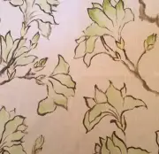 DESIGNERS GUILD Magnolia Trees Kimono Blossom White Green Linen Remnant New