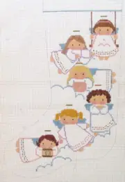Angels Stocking Hand Painted Needlepoint Canvas
