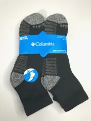 NEW Mens Columbia Athletic Quarter 1/4 Socks 6 Pairs White/Grey Size 6-12